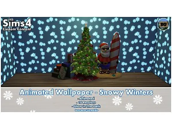 Mix Animated Wallpaper Snowy Winters by simsfinds - The Sims 4 Custom Content