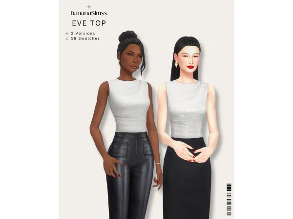 Maxis Match EVE TOP by BananaSimss - The Sims 4 Custom Content