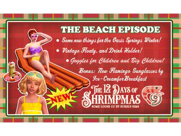 Mix DAY 9 BEACH EPISODE MINI KIT by simsfinds - The Sims 4 Custom Content