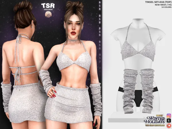 Alpha TINSEL SET 418 BD1132 BD1133 by simsfinds - The Sims 4 Custom Content