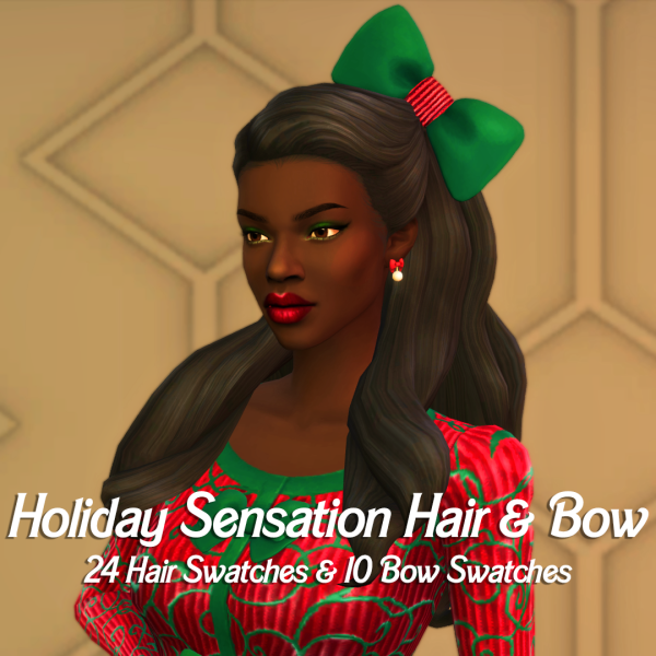 Maxis Match Holiday Sensation Hair Bow by simsfinds - The Sims 4 Custom Content