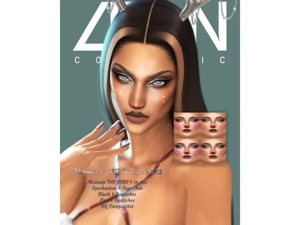 Alpha LEAN MAKEUP SET XMAS 2022 by Leansims - The Sims 4 Custom Content