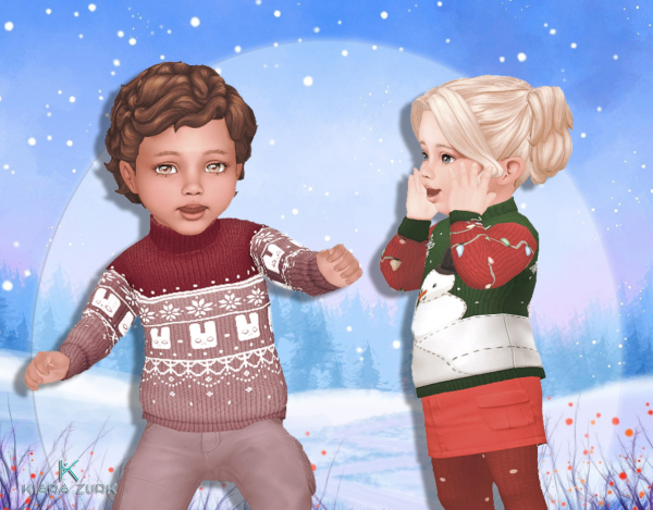 Maxis Match Christmas Top for Infants by simsfinds - The Sims 4 Custom Content
