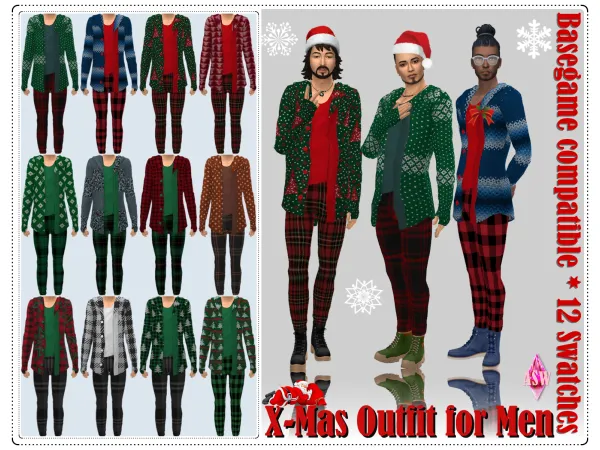 Maxis Match X Mas Outfit for Men Basegame compatible by AnnettsSims4Welt - The Sims 4 Custom Content