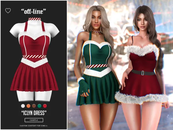 Alpha Off Line Iclyn Dress (Sample) by bergdorfsims - The Sims 4 Custom Content