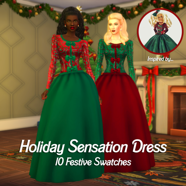 Maxis Match Holiday Sensation Dress by simsfinds - The Sims 4 Custom Content