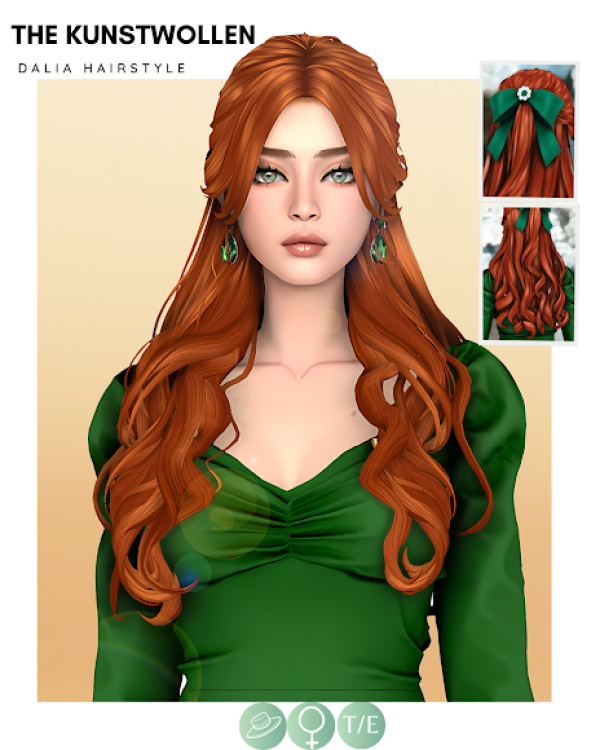 Maxis Match Dalia hair by simsfinds - The Sims 4 Custom Content