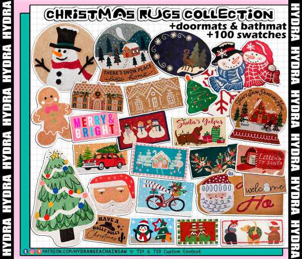 Mix Christmas Rugs Collection by hydrangeachainsaw - The Sims 4 Custom Content