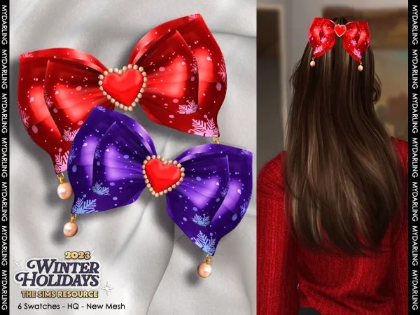 Alpha NA 275 christmas bow by simsfinds - The Sims 4 Custom Content