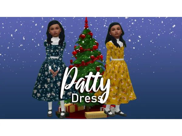 Maxis Match 12 Days of Christmas Patty Dress by simsfinds - The Sims 4 Custom Content