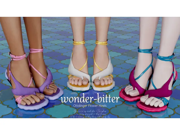 Alpha Ottolinger Flower Heels by wonderbitter - The Sims 4 custom content