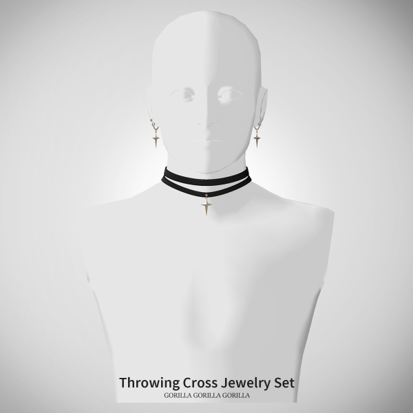 Alpha Throwing Cross Jewelry Set by simsfinds - The Sims 4 Custom Content