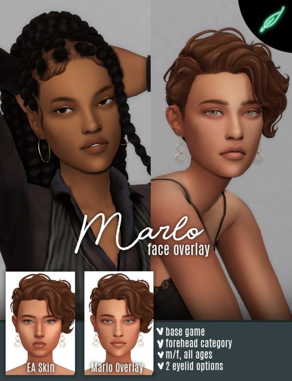Maxis Match marlo face overlay skin detail by simsfinds - The Sims 4 Custom Content