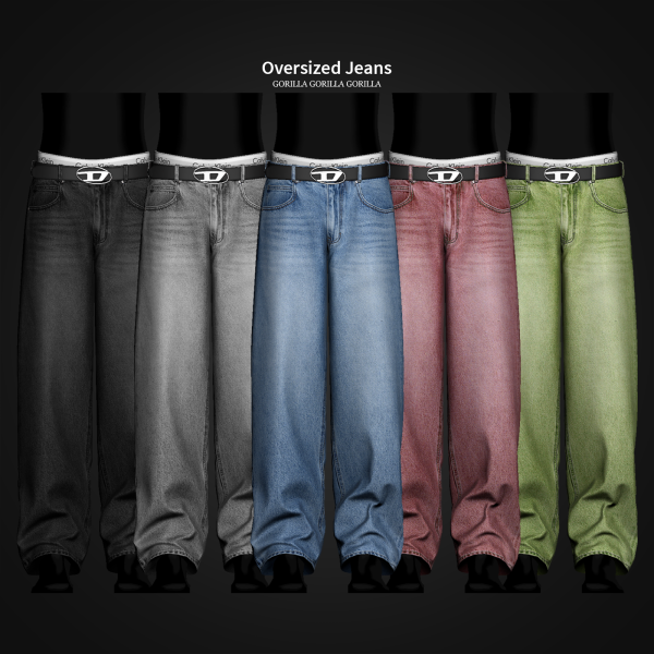 Alpha Oversized Jeans by simsfinds - The Sims 4 Custom Content