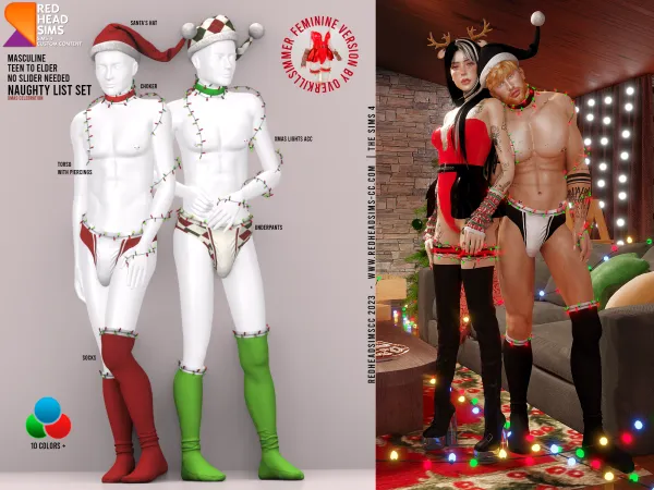 Alpha NAUGHTY LIST SET MASCULINE by simsfinds - The Sims 4 Custom Content
