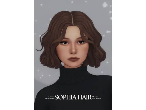 Maxis Match sophia hair by simkatu - The Sims 4 Custom Content