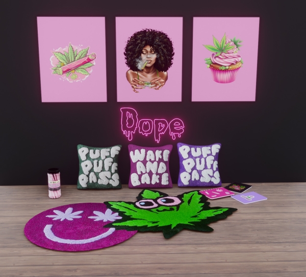 Alpha Blazy Weed Set by simmerkatex - The Sims 4 Custom Content