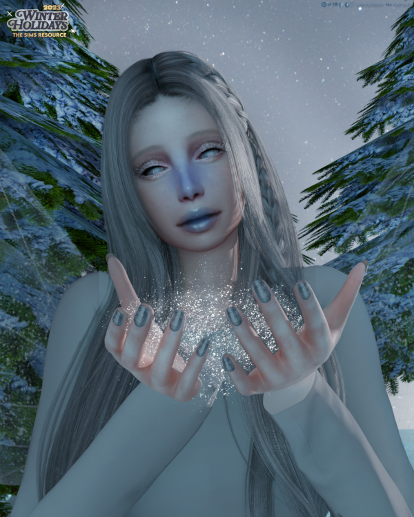 Alpha Fantasy winter makeup and genetics by simsfinds - The Sims 4 Custom Content