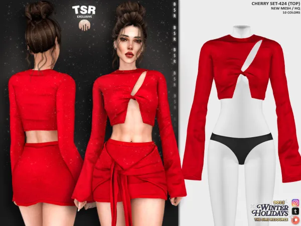 Alpha CHERRY SET 424 BD1144 BD1145 - The Sims 4 Custom Content