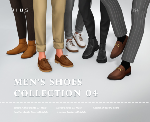 Mix Men's shoes Collection 04 by simsfinds - The Sims 4 Custom Content