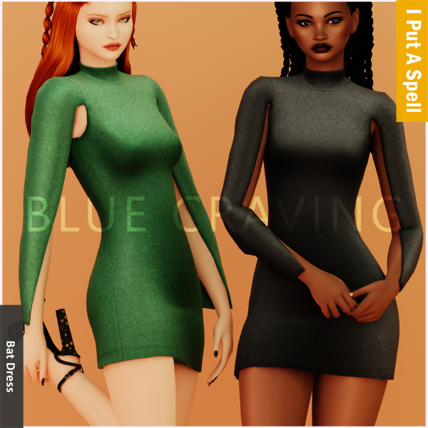 Maxis Match Blue Craving Bat Dress by bluecraving - The Sims 4 Custom Content