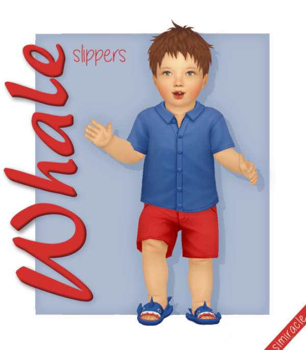 Maxis Match Whale Slippers Infant Version by simsfinds - The Sims 4 Custom Content