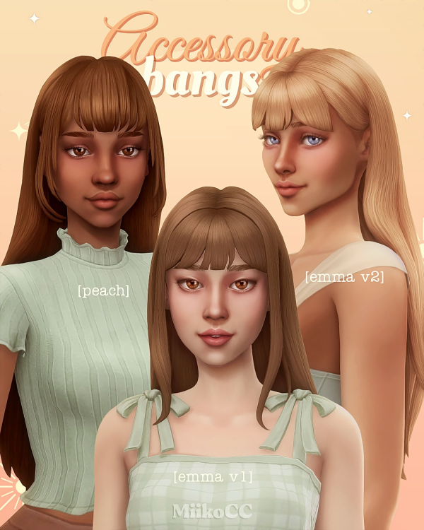 Maxis Match Accessory bangs by simsfinds - The Sims 4 Custom Content