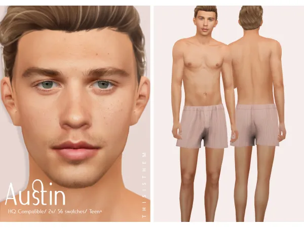 Alpha Austin Skin Sim by simsfinds - The Sims 4 Custom Content