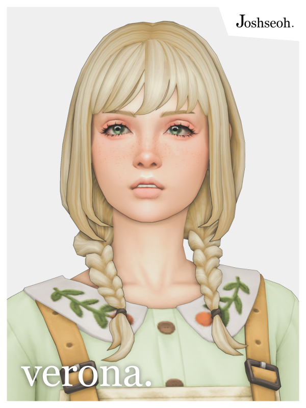 Maxis Match Verona Hair by simsfinds - The Sims 4 Custom Content
