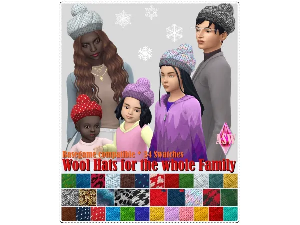 Maxis Match Wool Hats for the whole Family by AnnettsSims4Welt - The Sims 4 Custom Content