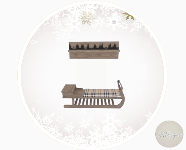 Mix Sleigh Bench and Coat Rack [DOWNLOAD] by simsfinds - The Sims 4 Custom Content
