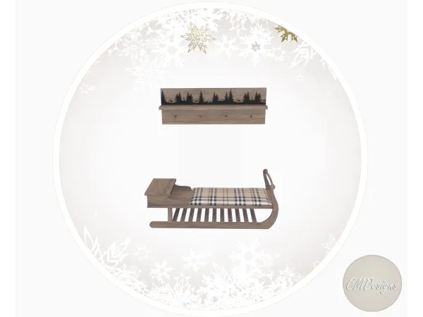 Mix Sleigh Bench and Coat Rack [DOWNLOAD] by CMDesigns - The Sims 4 Custom Content
