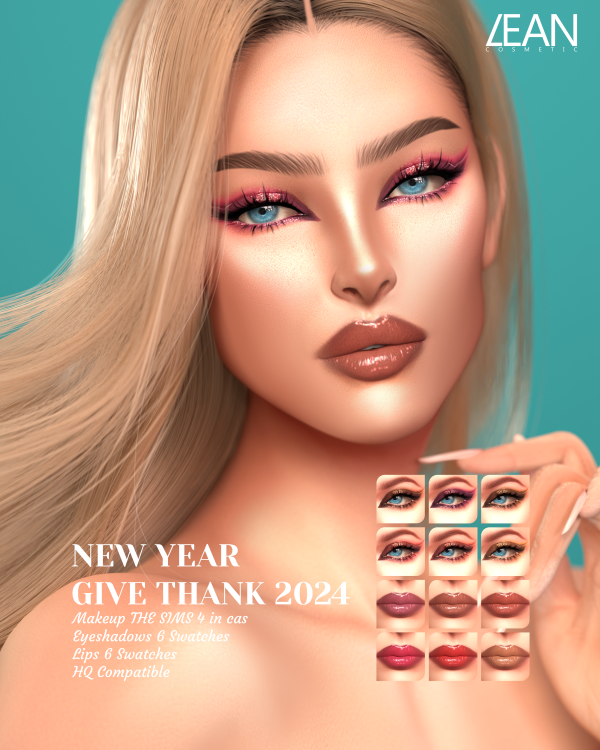Alpha LEAN NEW YEAR GIVE THANK 2024 by simsfinds - The Sims 4 Custom Content