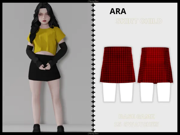 Alpha Ara Skirt Child by clarity-sims - The Sims 4 Custom Content