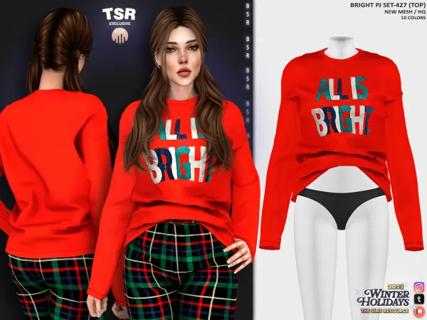 Alpha BRIGHT PJ SET SET 427 BD1150 BD1151 - The Sims 4 Custom Content