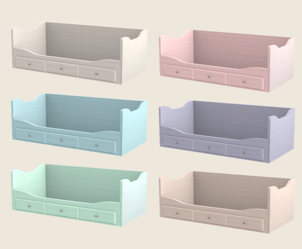Mix Pastel colored toddler daybeds by simsfinds - The Sims 4 Custom Content
