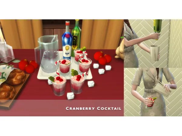Maxis Match December 2023 Recipe_Cranberry Cocktail by oni28 - The Sims 4 Custom Content