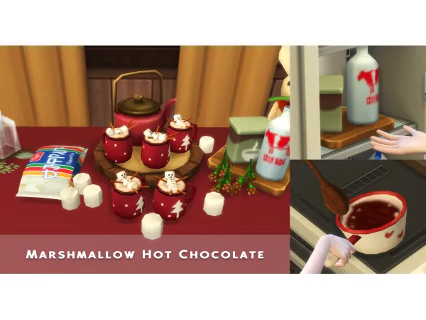 Maxis Match December 2023 Recipe_Marshmallow Hot Chocolate by oni28 - The Sims 4 Custom Content