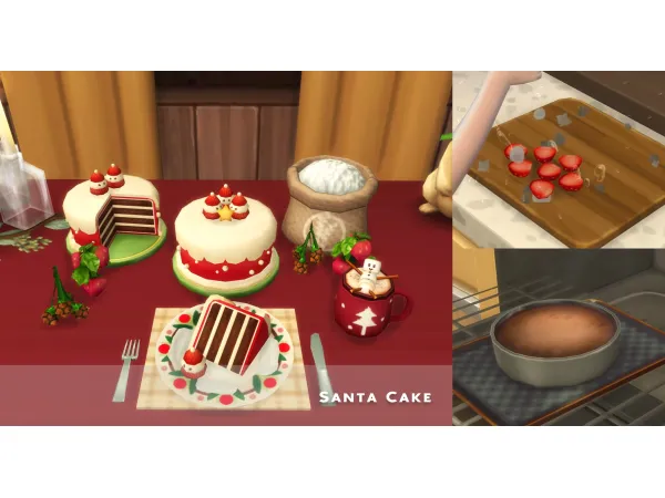 Maxis Match December 2023 Recipe_Santa Cake by simsfinds - The Sims 4 Custom Content