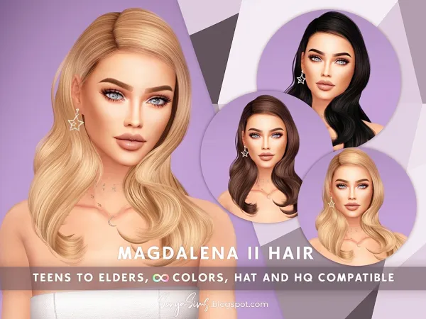 Alpha Magdalena Hair by sonyasims - The Sims 4 Custom Content