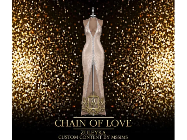 Alpha CHAIN OF LOVE ZULEYKA GOWN - The Sims 4 Custom Content