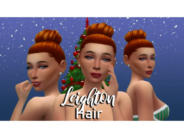 Maxis Match 12 Days of Christmas Leighton Hair by simstomaggie - The Sims 4 Custom Content