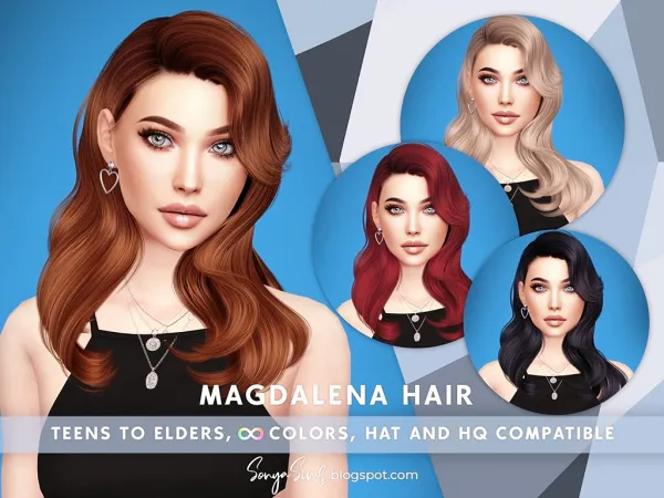 Alpha magdalena hair v2 by simsfinds - The Sims 4 Custom Content