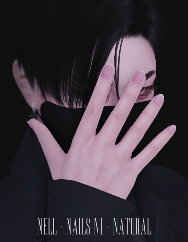 Mix Nails N1 Natural by simsfinds - The Sims 4 Custom Content
