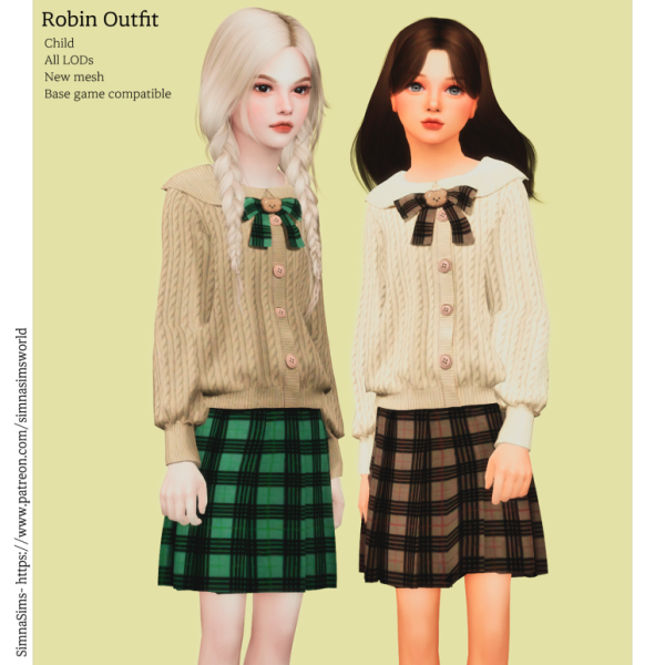 Alpha Robin outfit by simsfinds - The Sims 4 Custom Content
