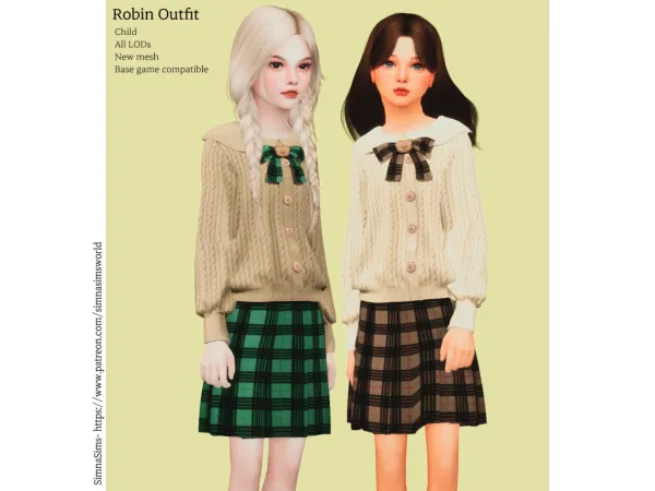 Alpha Robin outfit - The Sims 4 Custom Content