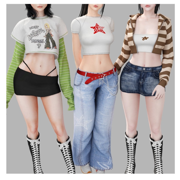 Alpha Basic girl set by babyetears - The Sims 4 Custom Content