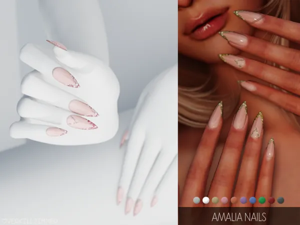 Alpha Amalia nails by overkillsimmer - The Sims 4 Custom Content