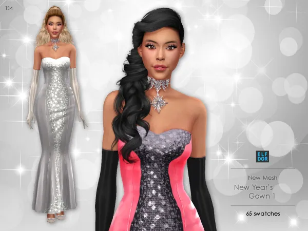 Maxis Match New Year Gown - The Sims 4 Custom Content
