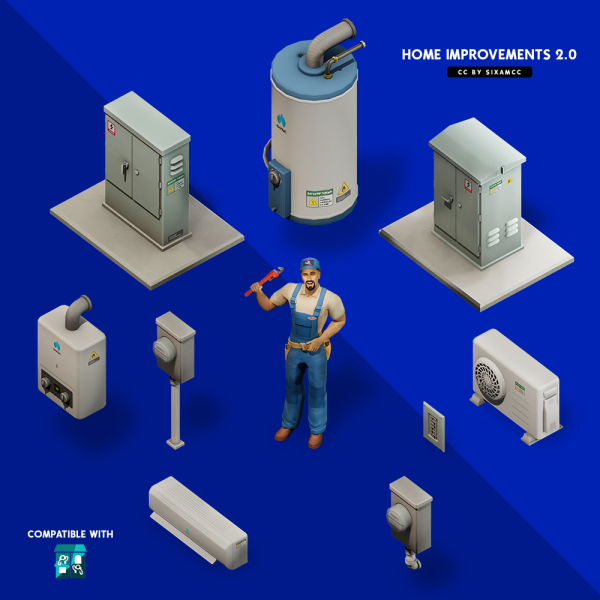 Maxis Match Updates Home Improvements V8 ( Pack for ) by simsfinds - The Sims 4 Custom Content
